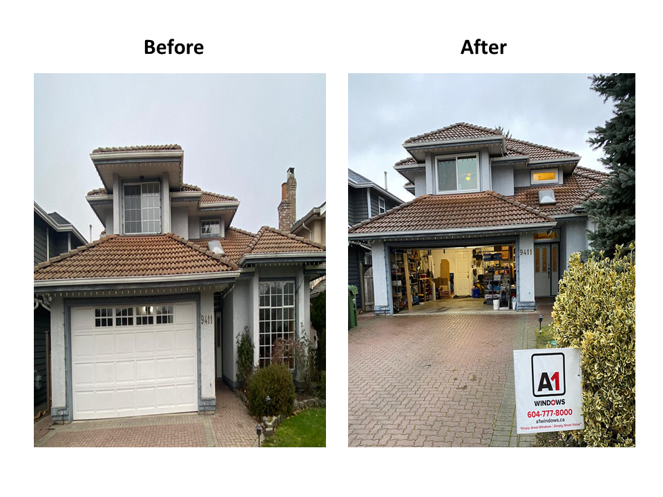 Before and after of A1 windows installation