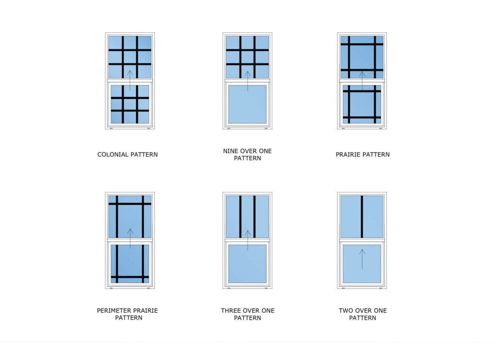 Decorative bar examples. These show the different window styles that are common on vintage homes.